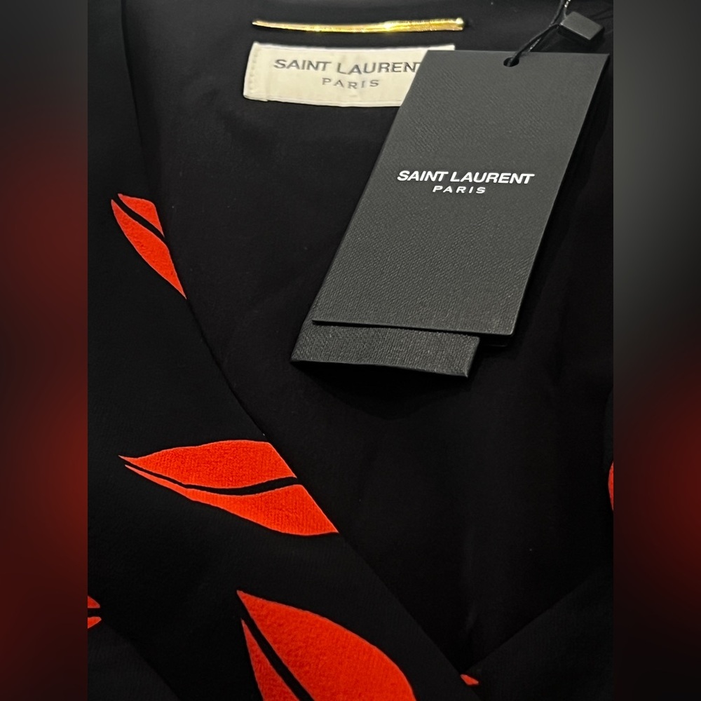 Saint Laurent Black and Red Lip Pattern Dress - Picture 11 of 14
